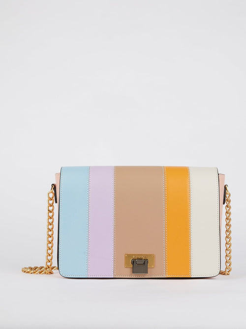 Nicole Multicolour Striped Leather Shoulder Bag