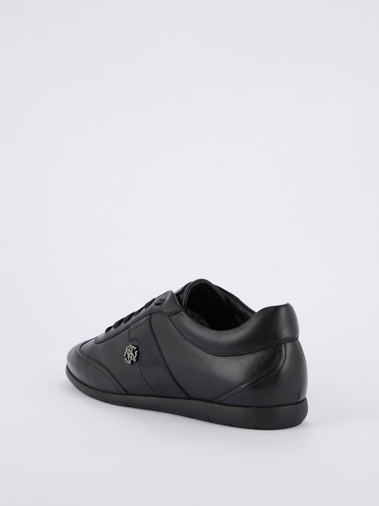 Black RC Monogram Leather Sneakers