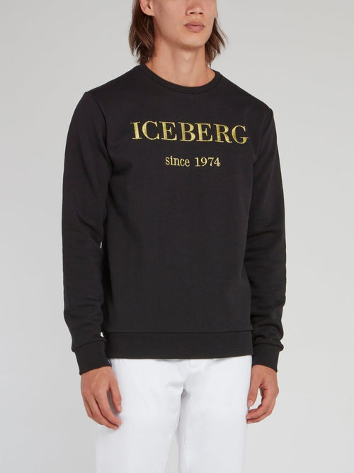 Black Classic Logo Cotton Sweatshirt