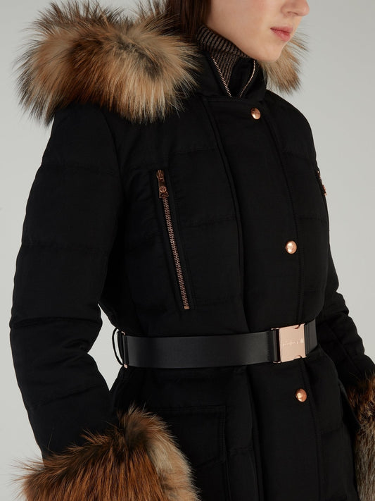 Black Fox Fur Down Jacket