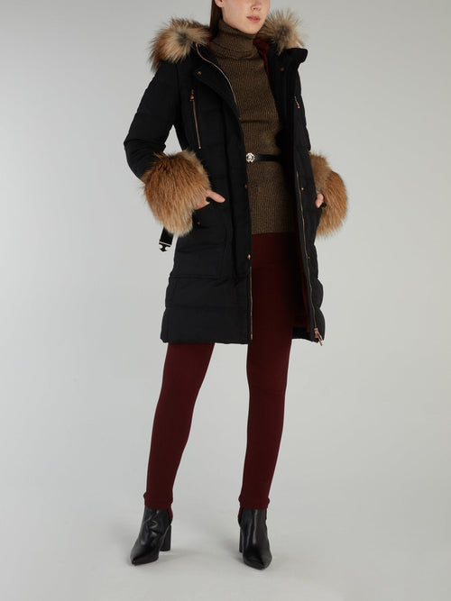 Black Fox Fur Down Jacket