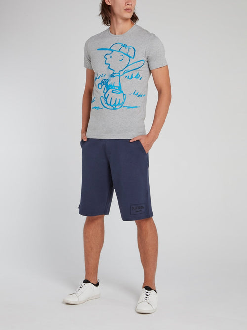 Charlie Brown Grey Cotton T-Shirt