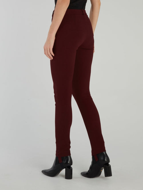 Burgundy Viscose Skinny Jeans