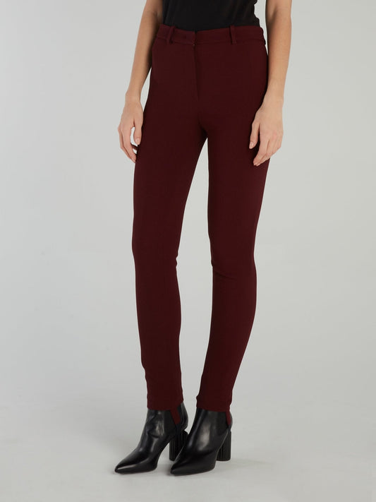 Burgundy Viscose Skinny Jeans