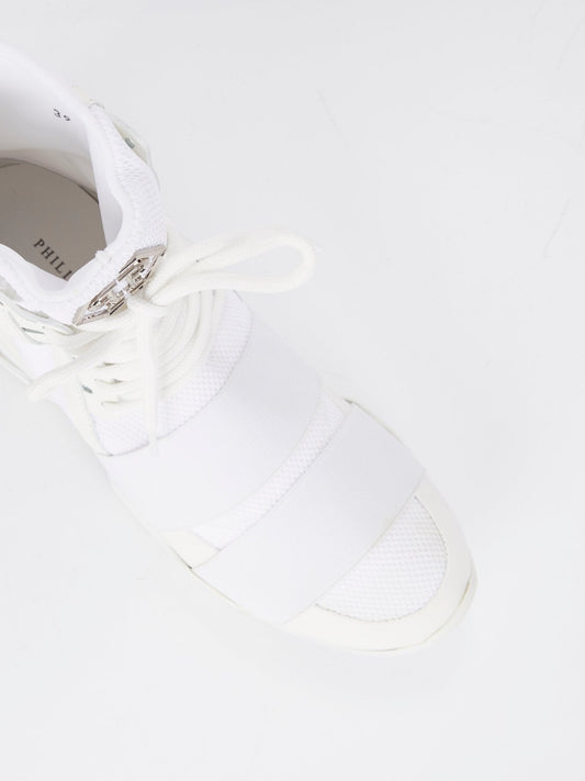 White Mesh Sneaker Boots