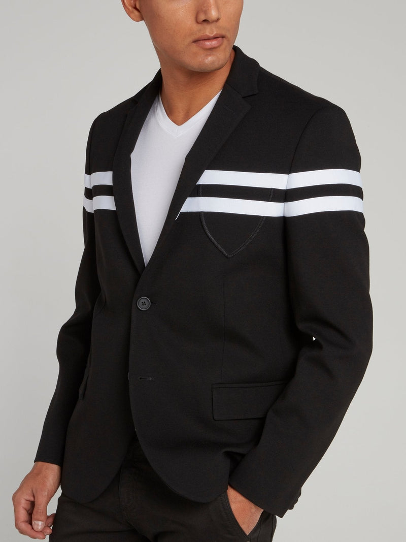 Black Stripe Panel Blazer