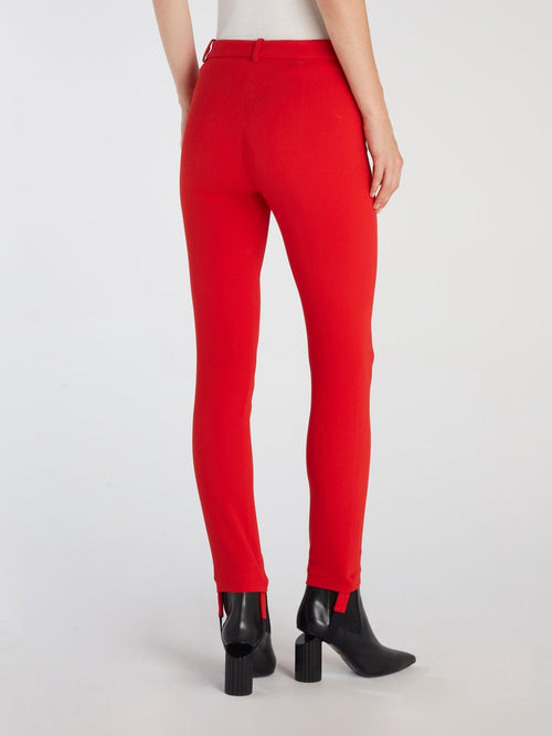 Red Viscose Skinny Jeans