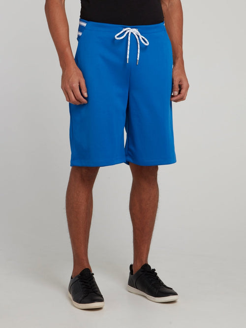 Blue Stripe Waist Drawstring Shorts