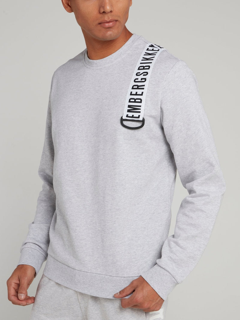 Grey Logo Strap Sweatshirt