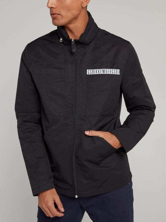 Black Zip Up Logo Jacket