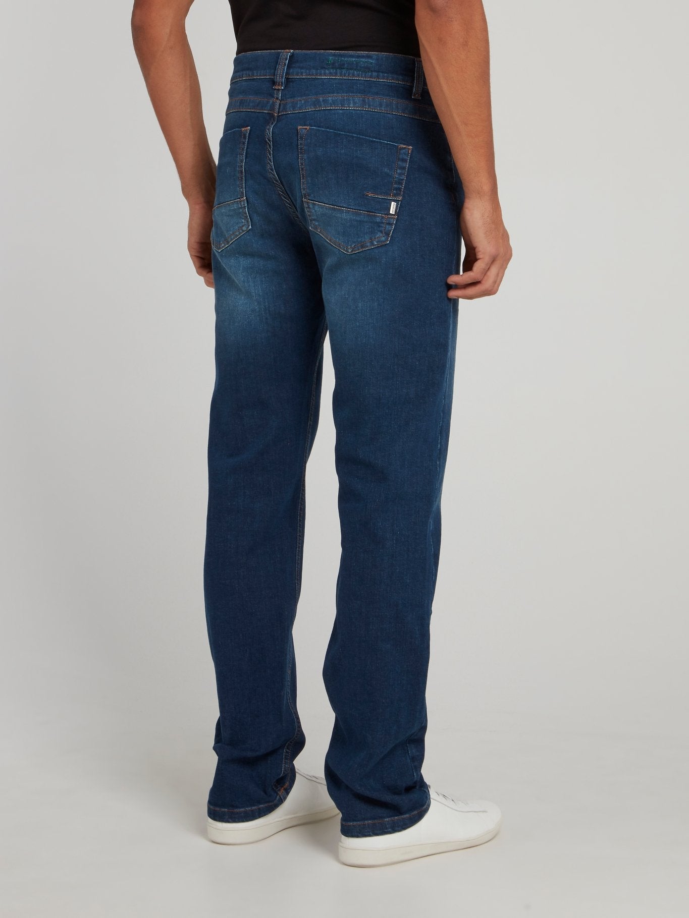 Navy Straight Leg Denim Trousers