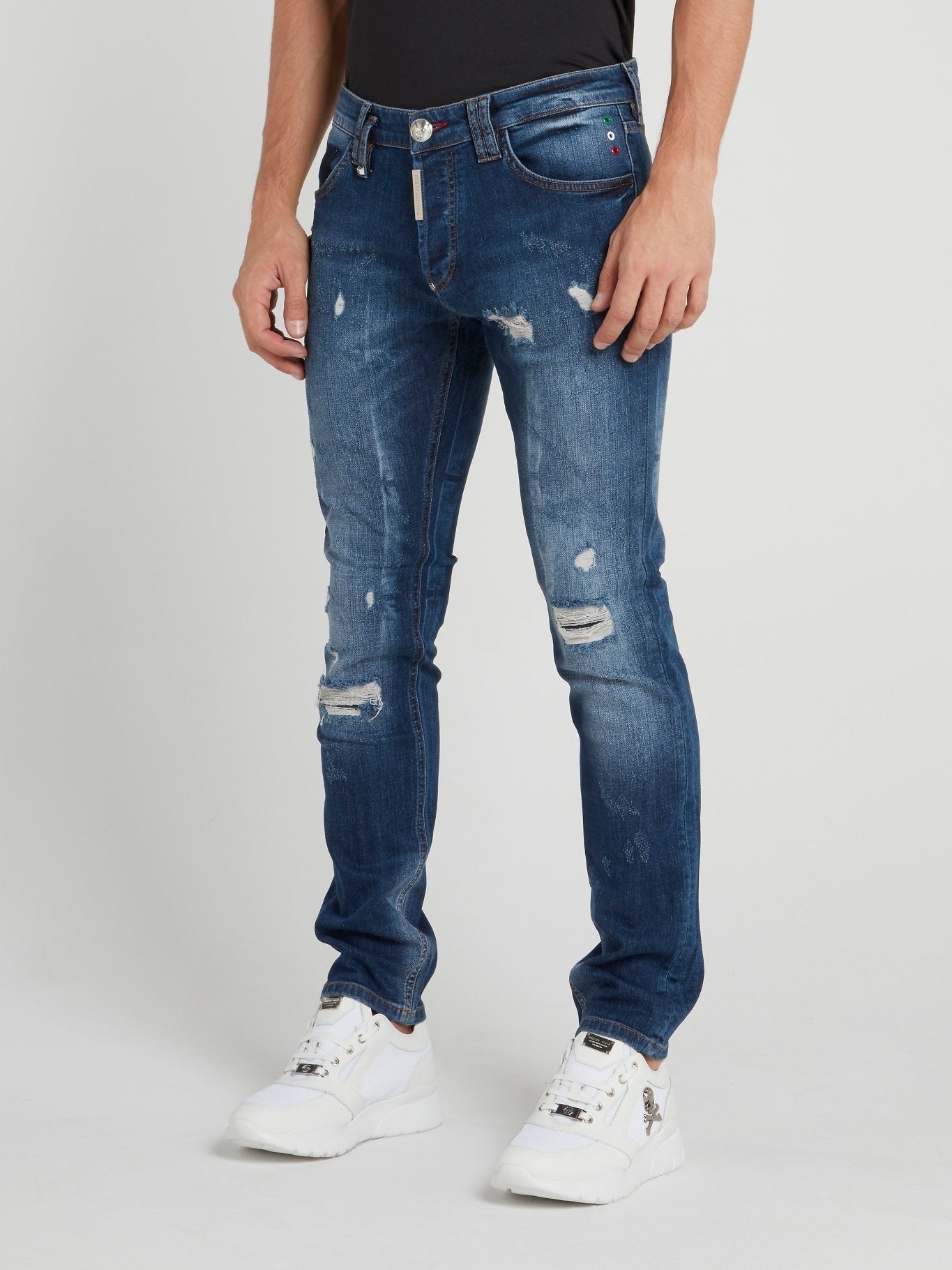 Gothic Plein Navy Distressed Jeans