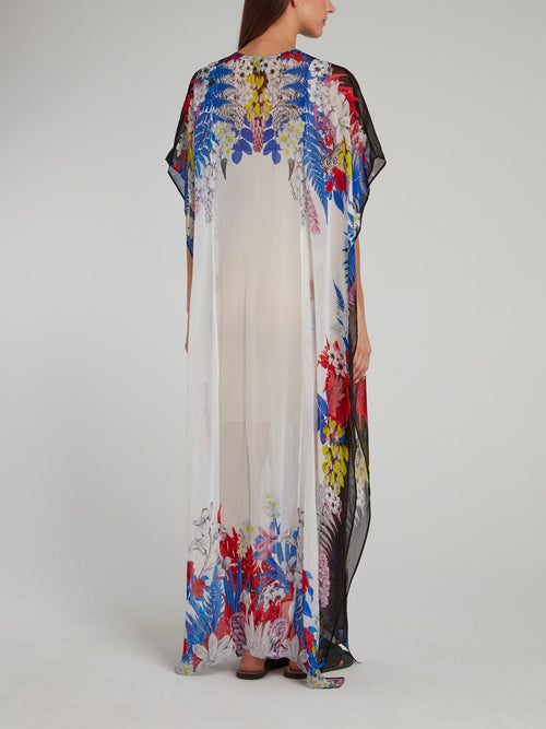 Tropical Flounce Maxi Dress