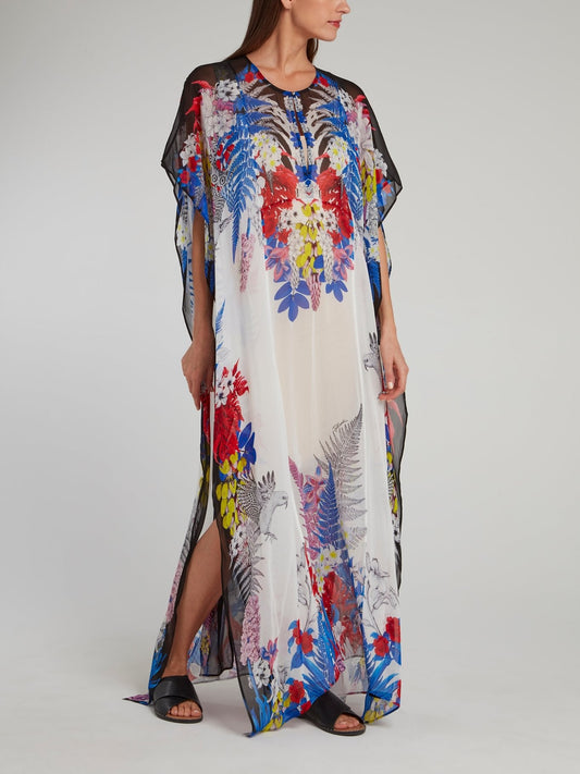 Tropical Flounce Maxi Dress