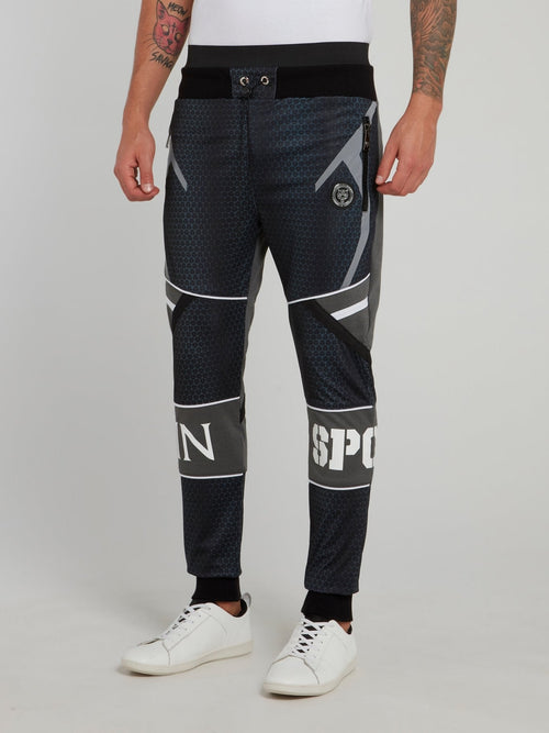 Klaas Navy Geometric Jogging Trousers