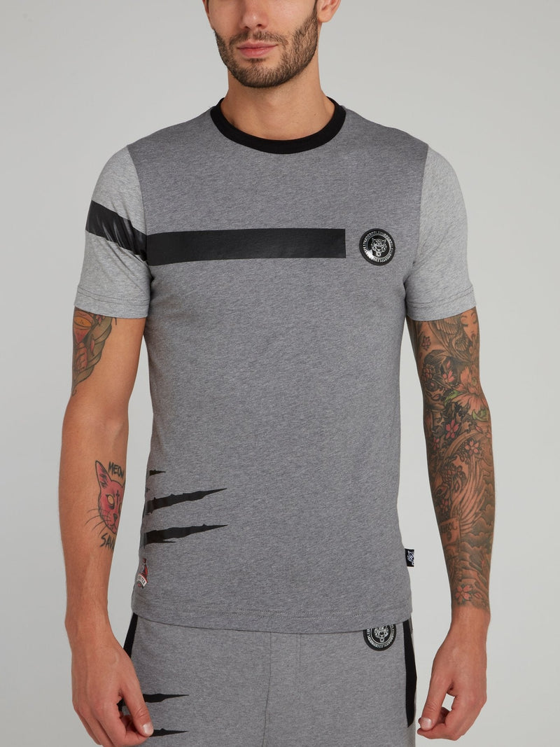 Brunt Grey Round Neck T-Shirt