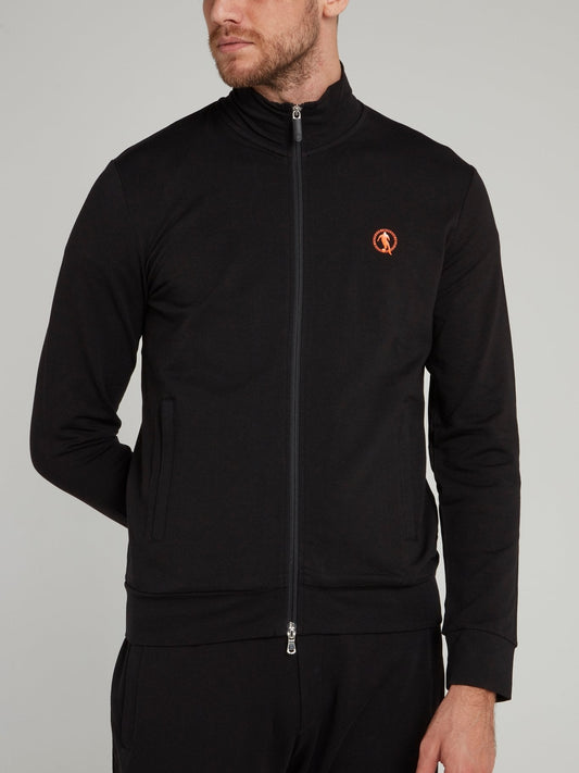 Black Sport Icon Zip Up Jacket