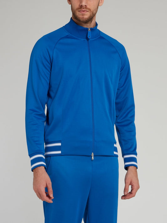 Blue Raglan Zip Up Jacket