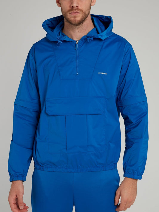 Blue Sport Logo Windbreaker Jacket