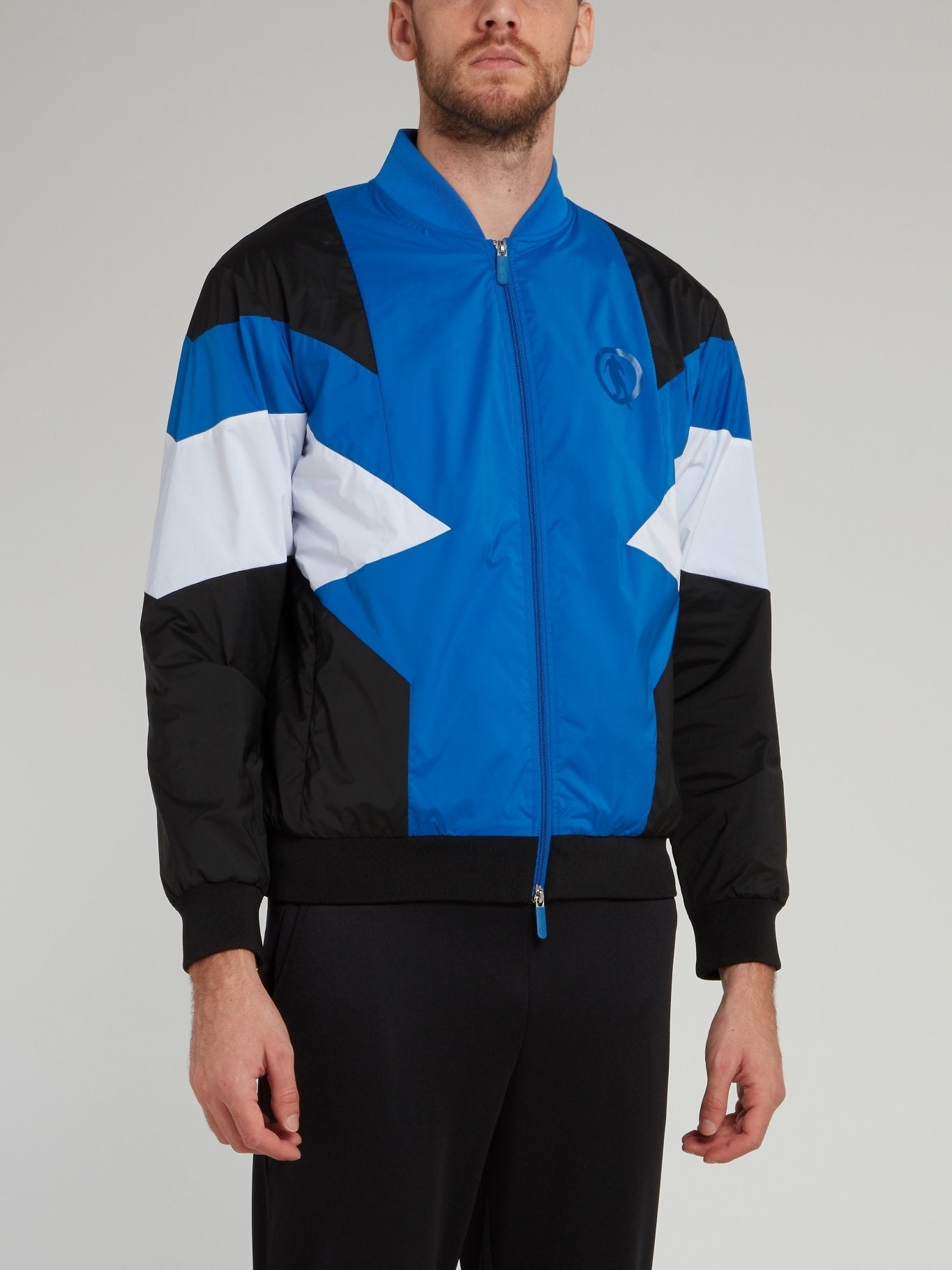 Blue Colour Block Jacket