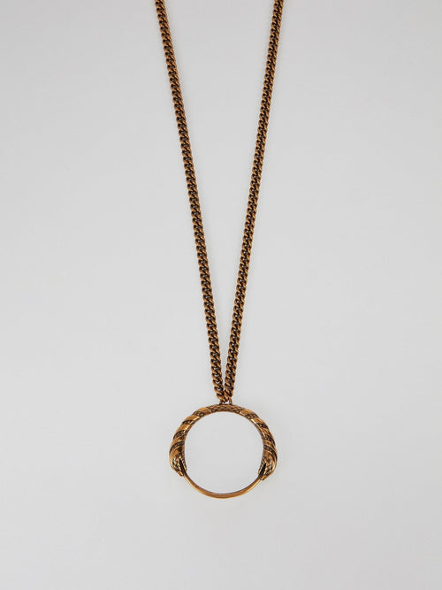 Podium Snake Pendant Link Necklace