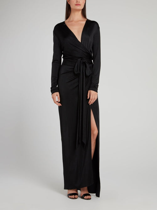 Black Wrap Maxi Dress