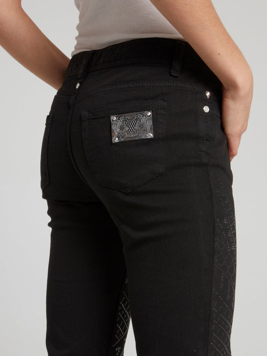 Black Multi-Stud Skinny Jeans