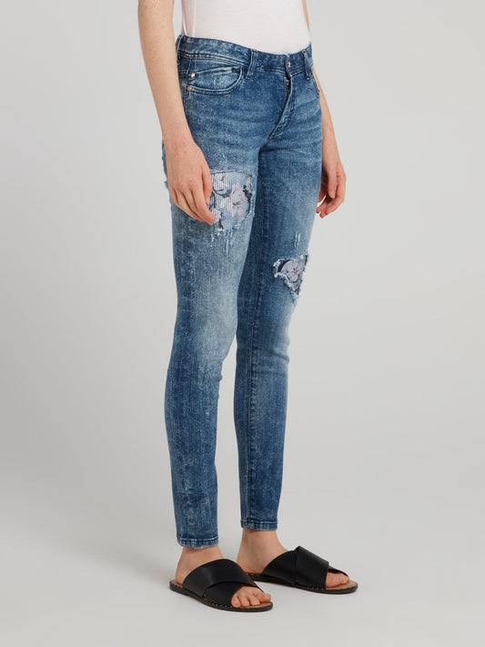 Blue Wash Distressed Jeans