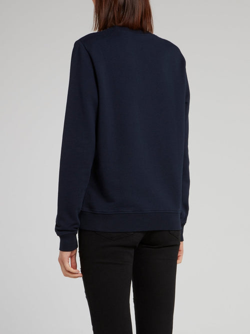 Navy Chain Print Sweatshirt