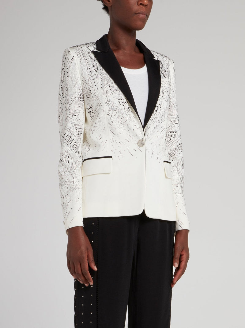 White Multi-Stud Blazer