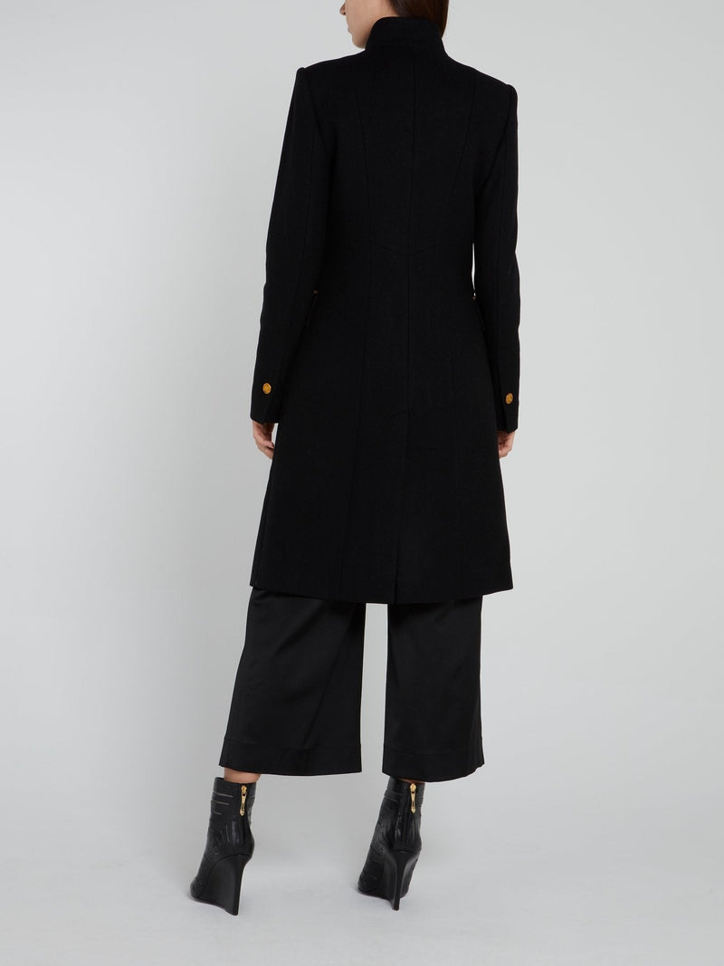 Black Ruffle Trench Coat