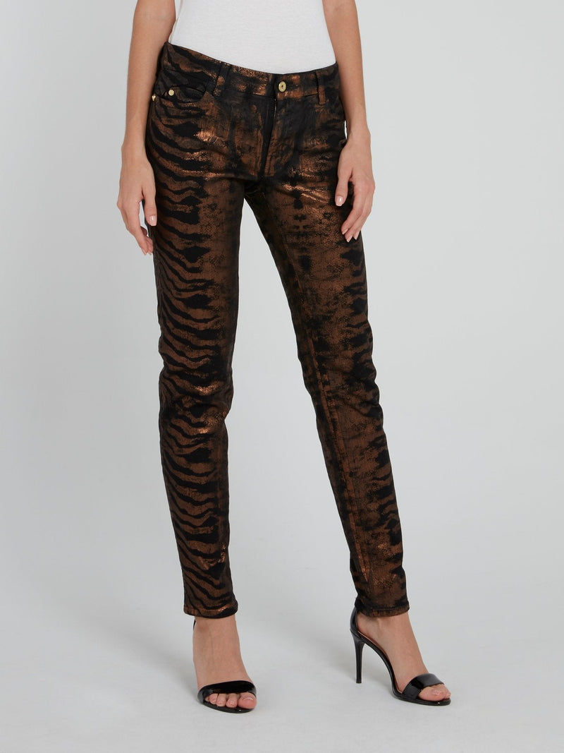 Metallic Tiger Effect Trousers