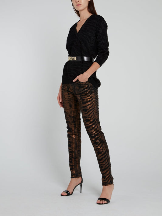 Metallic Tiger Effect Trousers