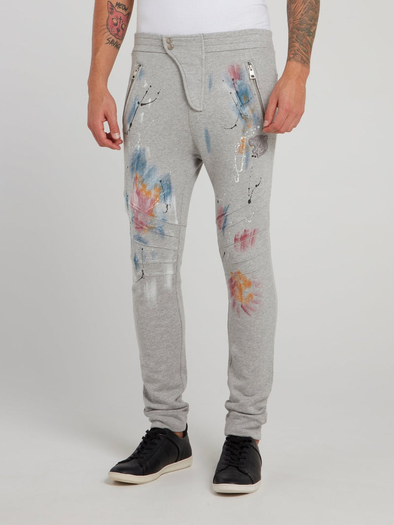 Grey Painted Track Pants