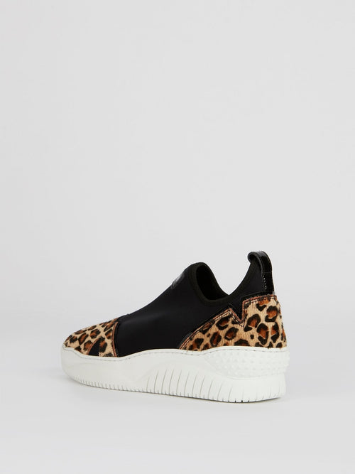 Leopard Panel Platform Sneakers