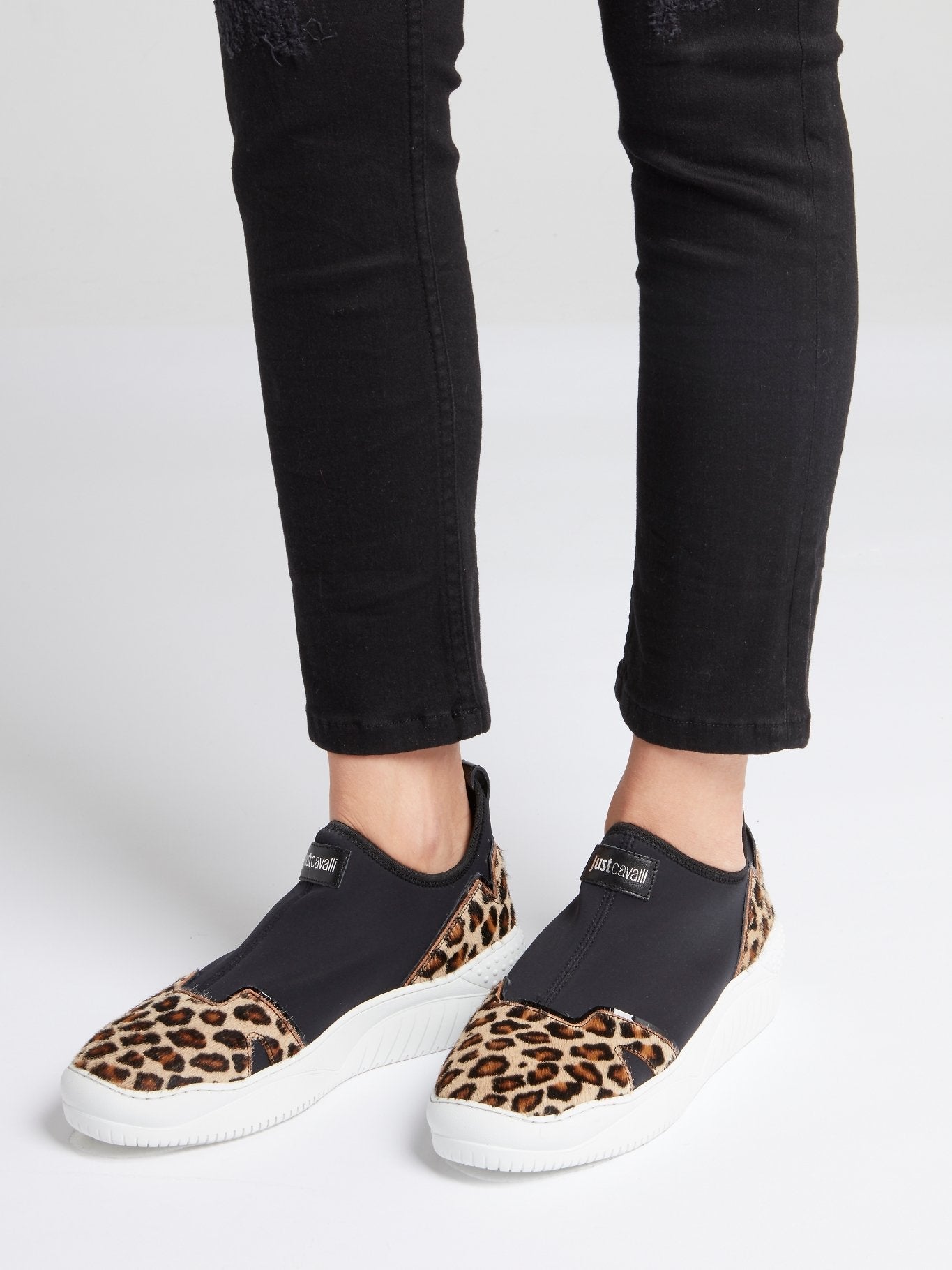 Leopard Panel Platform Sneakers