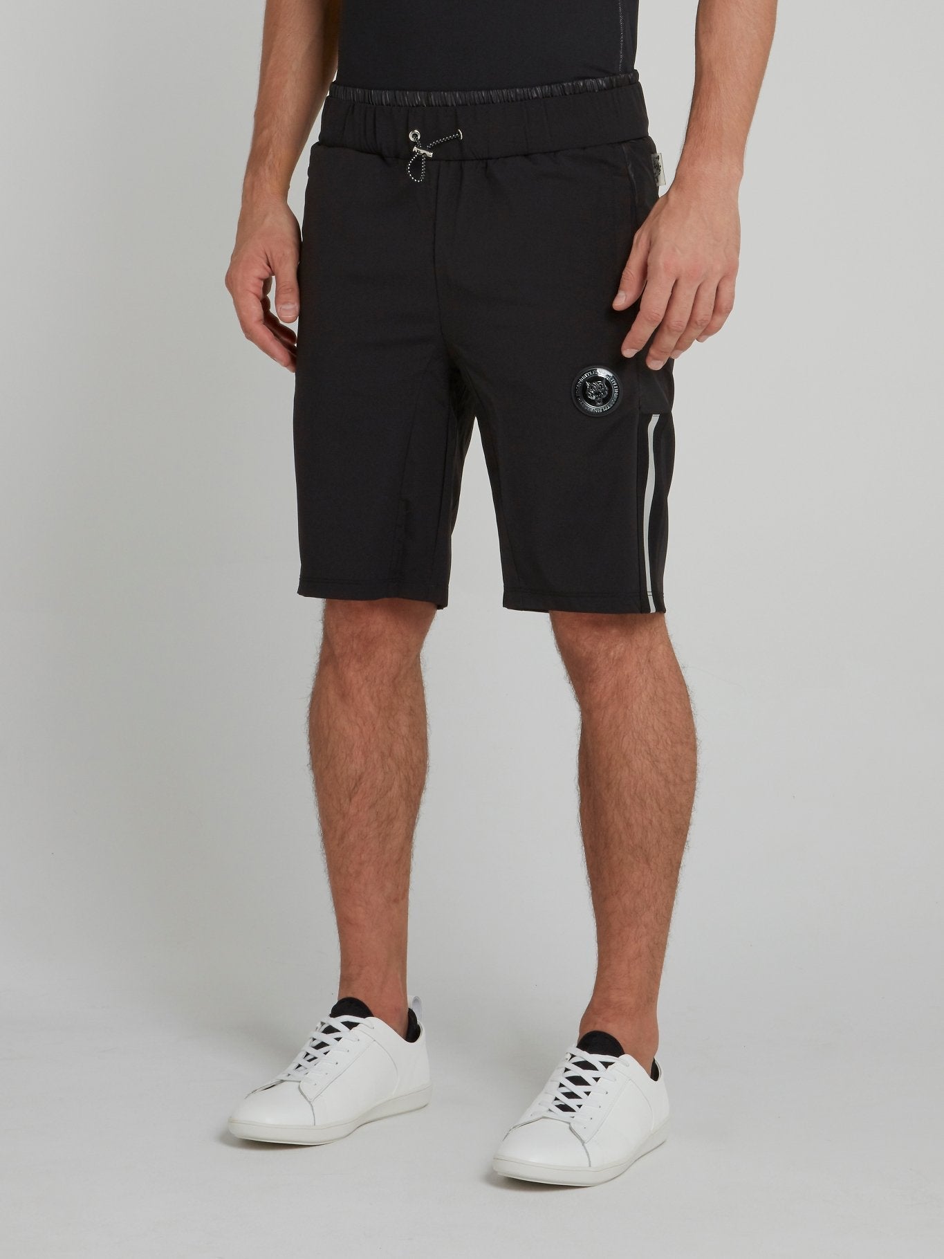 Black Rear Logo Drawstring Shorts