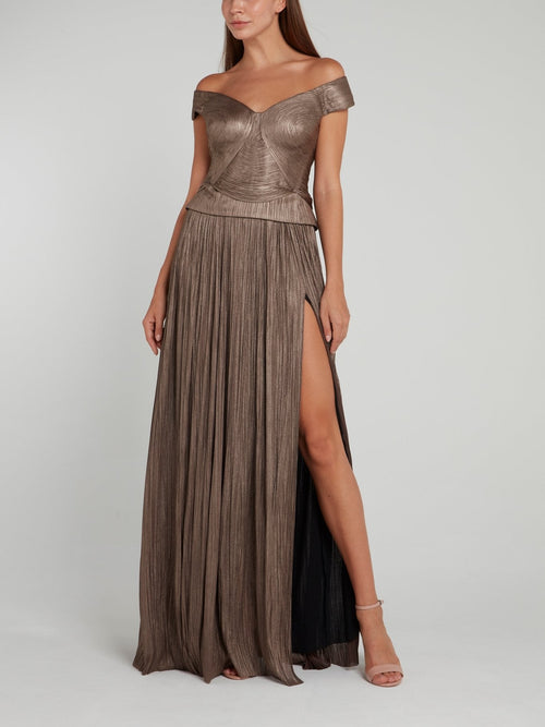 Metallic Tulle Maxi Skirt