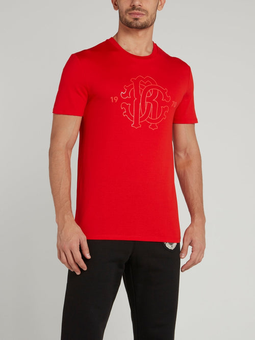 Red Logo Knitted T-Shirt