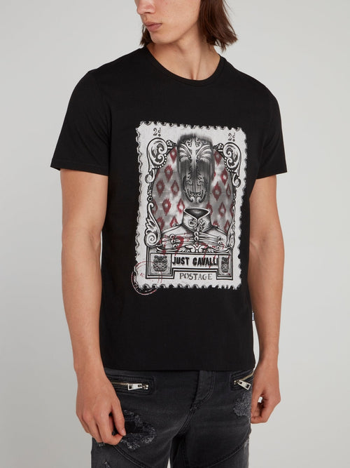 Black Postage Stamp T-Shirt