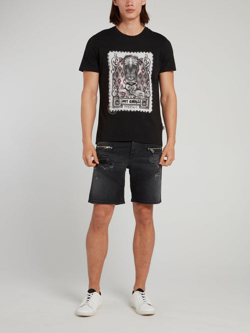 Black Postage Stamp T-Shirt