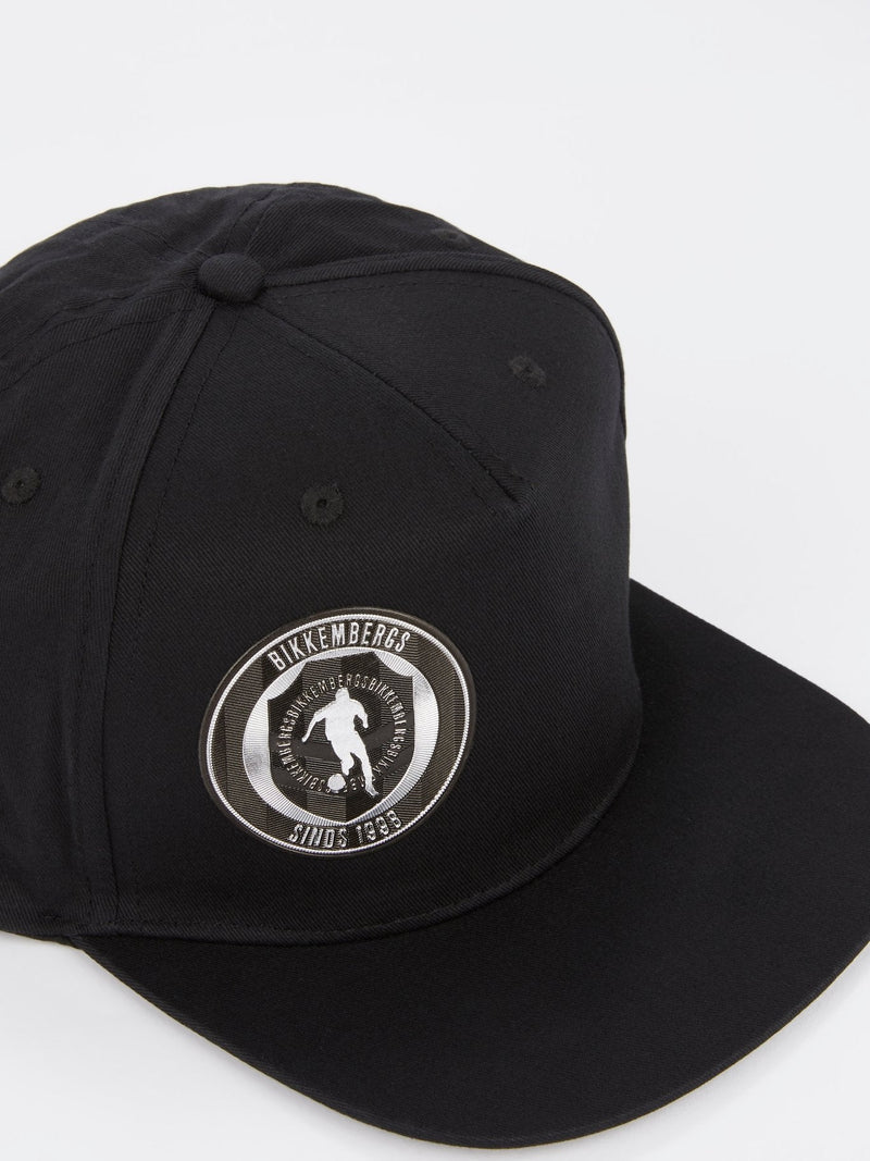 Black Sport Logo Patch Cap