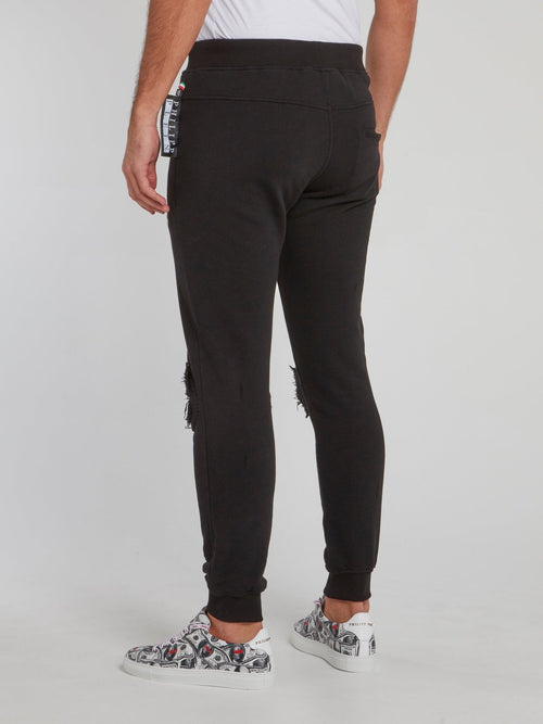 Black Distressed Jogging Trousers