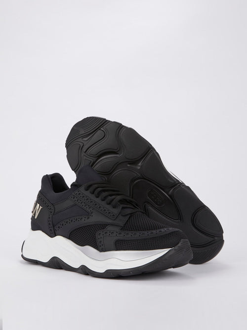 Black Rear Logo Platform Sneakers