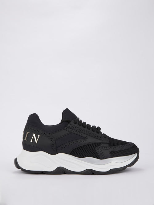 Black Rear Logo Platform Sneakers