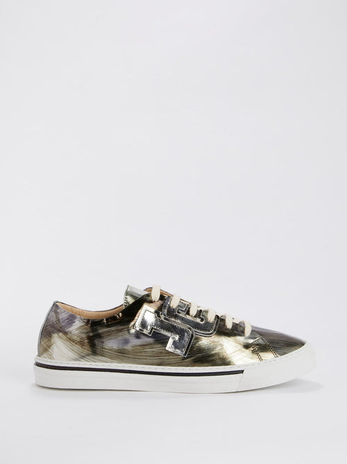 Metallic Patent Leather Sneakers