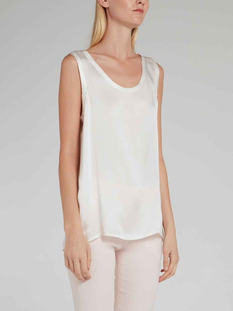 White Silk Tank Top