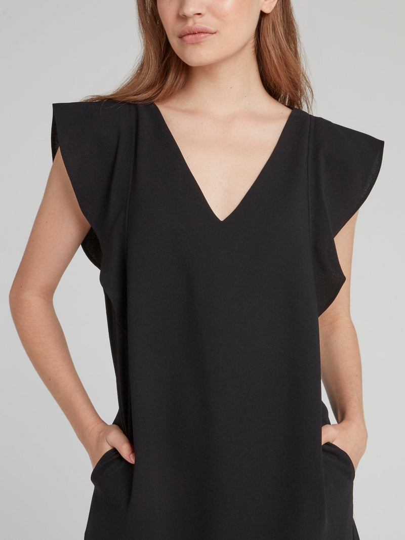 Black Butterfly Sleeve Dress