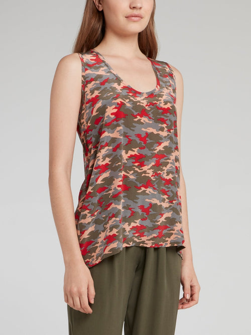 Camo Silk Tank Top