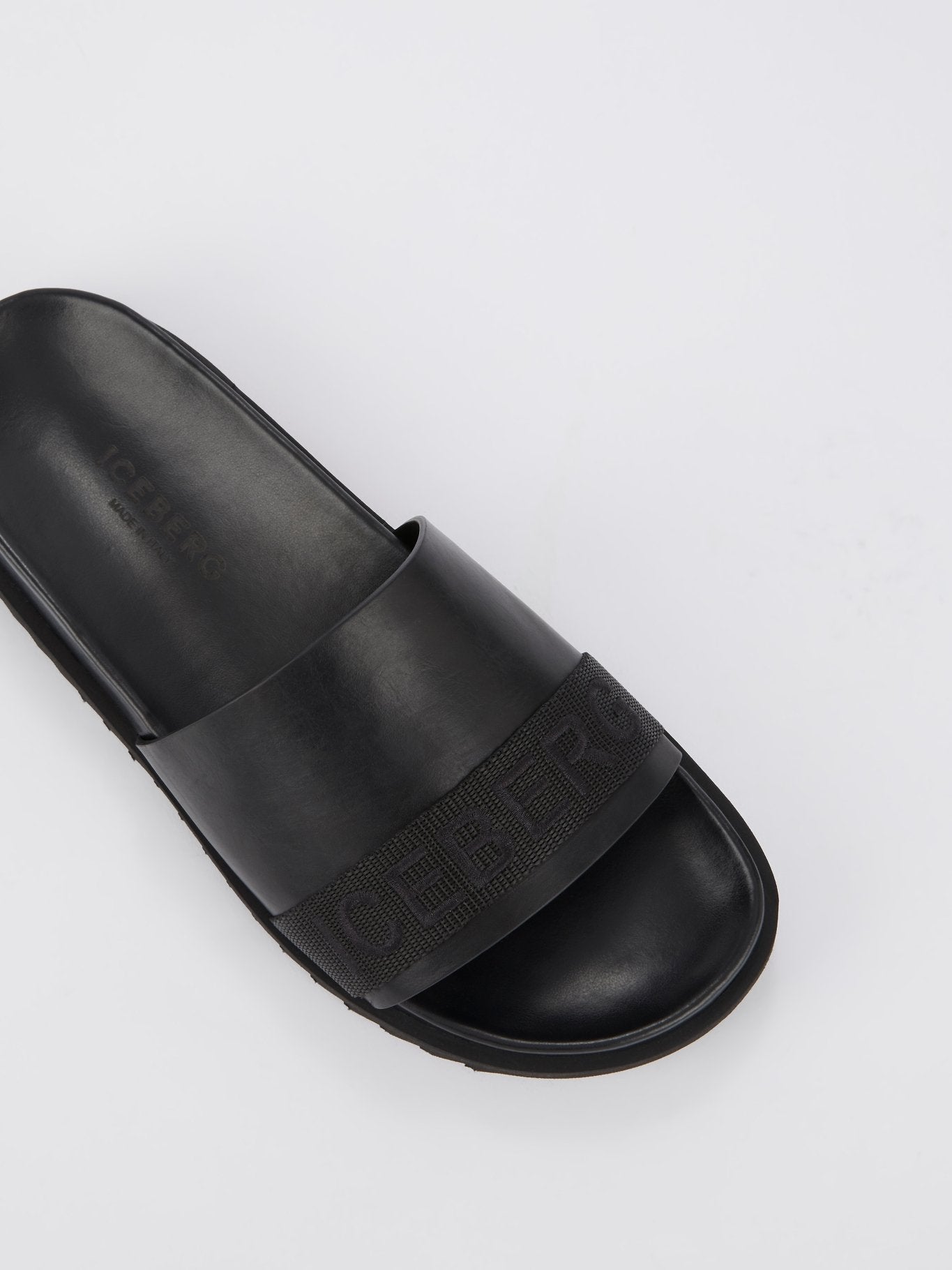 Black Logo Strap Slides